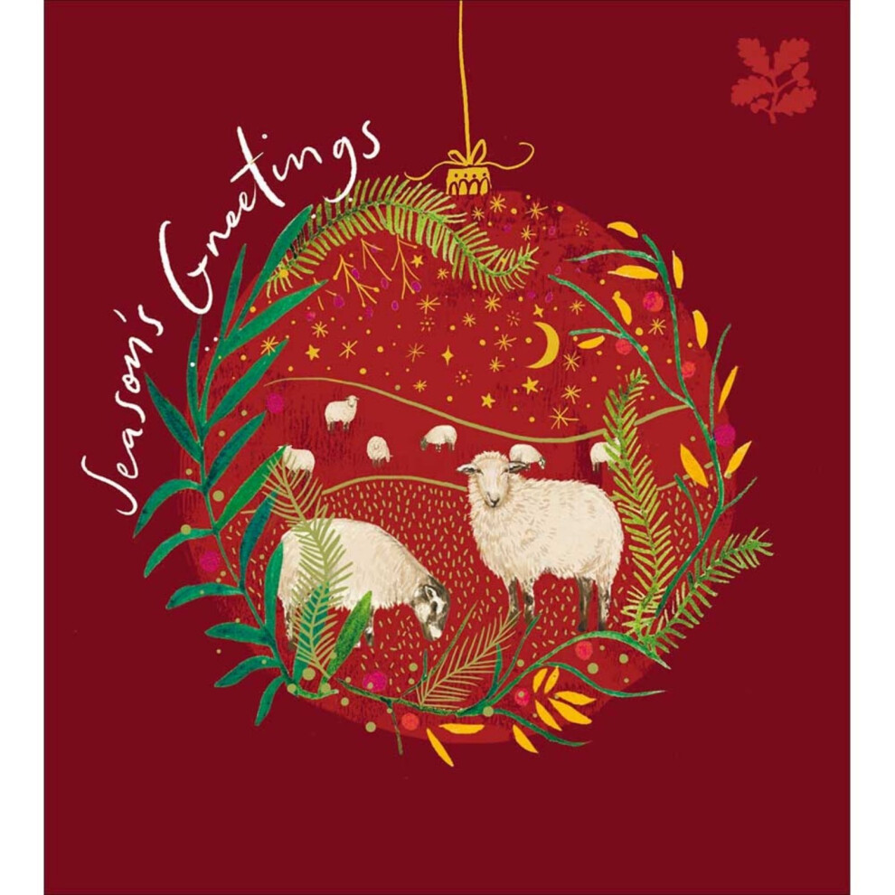 Woodmansterne Pack Of 5 Charity Christmas Cards Sheep Bauble Cards The National Trust Charity