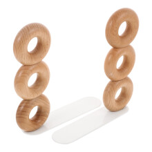 2Stk Holz Buchstützen Donut Form Buchhalter Organizer Buchhalter
