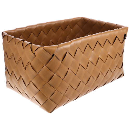 Multipurpose Plastic Woven Basket for Home Desktop Sundries
