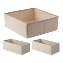 3St Beige Stoffen Opbergbox Voor Ondergoed Sokjes En Bh Organizer