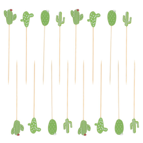 100 Unidades Brochetas Descartables Cactus Para