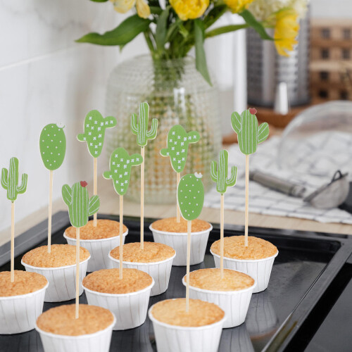 100 Unidades Brochetas Descartables Cactus Para 2