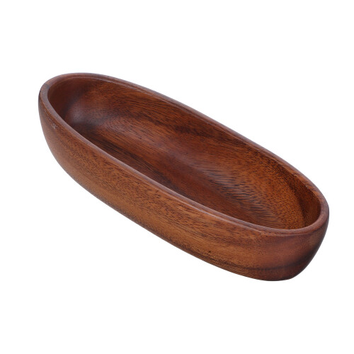 4Stk Bootförmige Essensplatte Holz Oval Für Snack