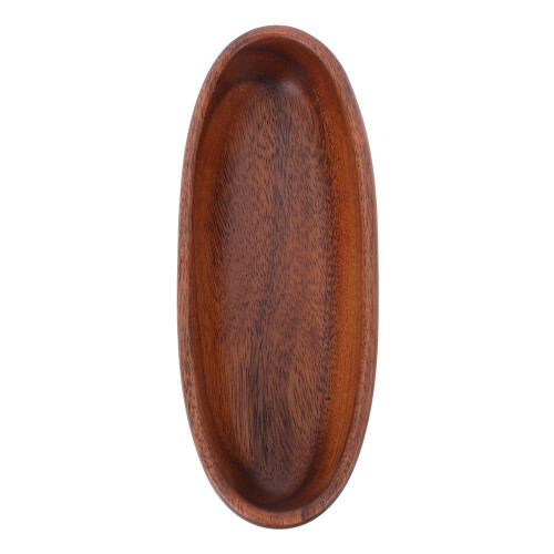 4Stk Bootförmige Essensplatte Holz Oval Für Snack 2