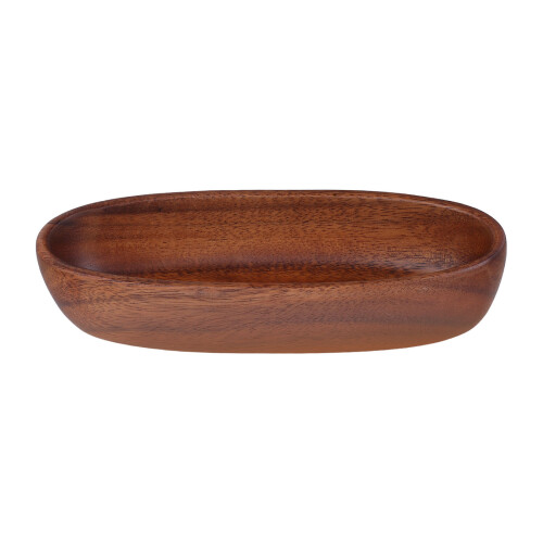 4Stk Bootförmige Essensplatte Holz Oval Für Snack 1