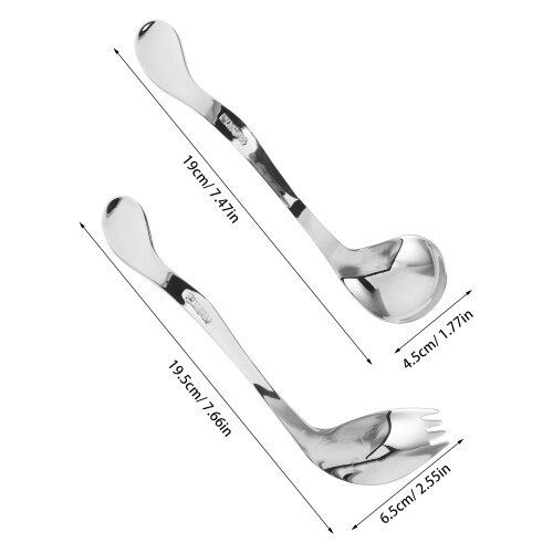 2 Pièces Fourchette Inclinée Pour Repas Assisté 1
