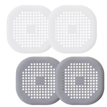4Stück Silikon Ablaufabdeckung Haarfilter Anti-Verstopfung Grau Weiß