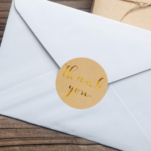 500Stk Papieraufkleber Gold Partygeschenk Sticker 2