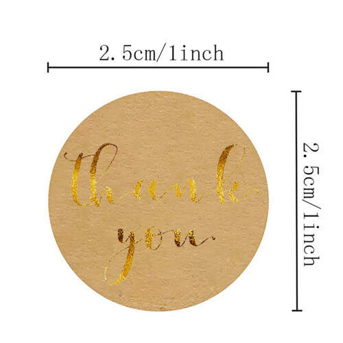 500Stk Papieraufkleber Gold Partygeschenk Sticker 1