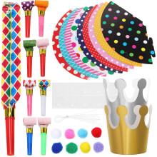 4 Sets Partydekorationen Mit Papierschmuck Und Geburtstagsmützen