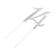 5Stk Zahl 14 Cake Topper Für Hochzeit – Glitzernd Silber