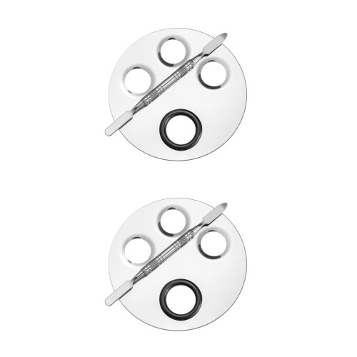 2 Sets Make-Up Mit Farbmischstab Nagelkunstfarbe S Silber 2