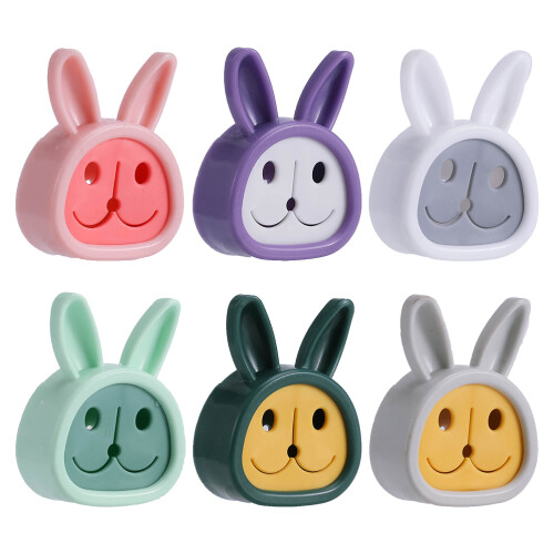 6 Pcs Adhesive Kitchen Towel Holder Towels Plug Mixed Color