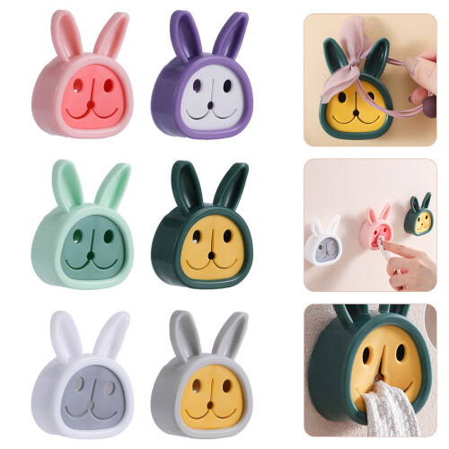 6 Pcs Adhesive Kitchen Towel Holder Towels Plug Mixed Color 1