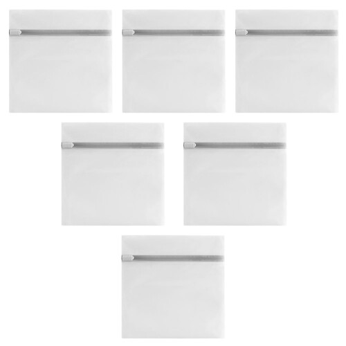 6St Witte Waszakken Set Mesh Polyester Wasmachine Bescherming