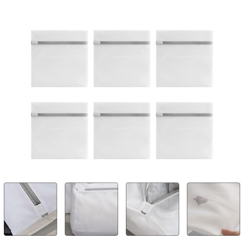 6St Witte Waszakken Set Mesh Polyester Wasmachine Bescherming 2
