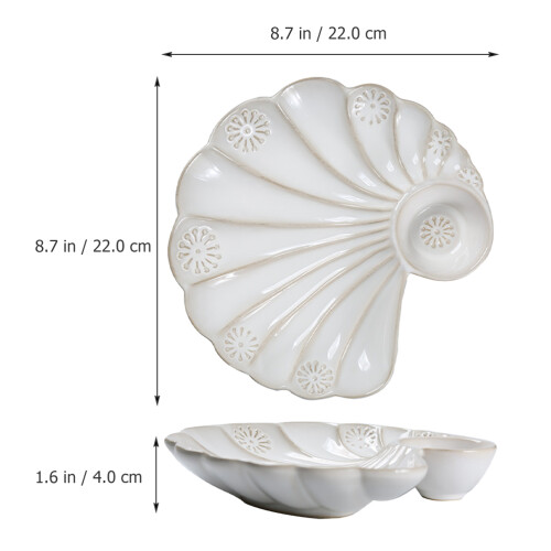 Shell Shape Ceramic Dinner Plate Home Decorative Tableware 2