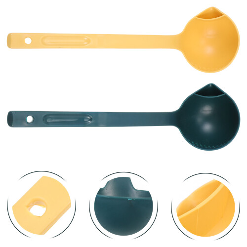 2Pcs Plastic Oil Separator Spoons Oil Filter Kitchen Cookware Assorted 2