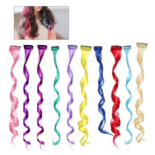 22 Pezzi Extension Colorate Con Clip Pettini Per Feste