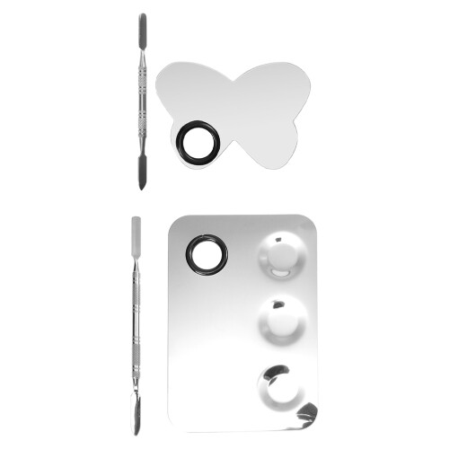2 Set Palette Con Spatole In Acciaio Per Nail Art 2