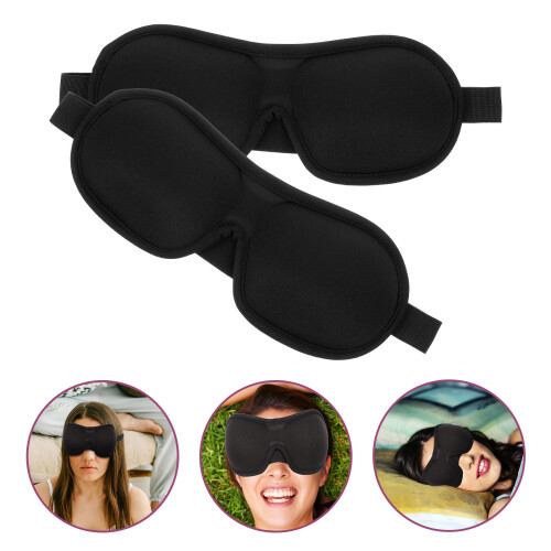 2St Draagbaar Polyester Oogmasker Voor En Comfort 2