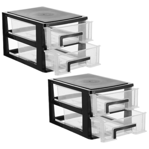 2St Compacte Opbergdoos Met Lade Voor Desktop En Sundries 2