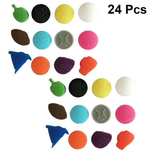 24 Pezzi Etichette In Silicone Per Da Vino Con Marker 1