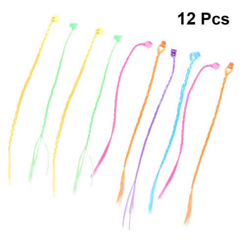 12 Pezzi Extension Intrecciate Con Clip Per Pettini Colorati 2