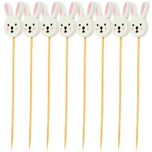 100 Pezzi Stuzzicadenti Bunny In Bamboo Per Antipasti E Bevande