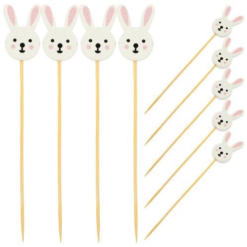 100 Pezzi Stuzzicadenti Bunny In Bamboo Per Antipasti E Bevande 1