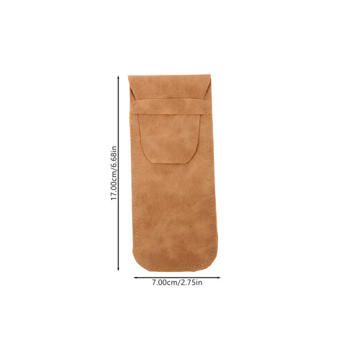 Khaki Zachte Leren Brillentas Multifunctioneel Elegant Design 1