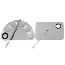 2 Sets Duurzaam Make-up Mengpalet RVS Cosmetisch Hulpmiddel