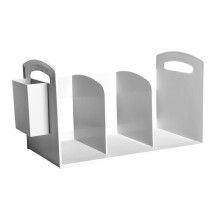 Buchhalter Buchstützen Ablage Regal Bücherregal Kunststoff Weiß