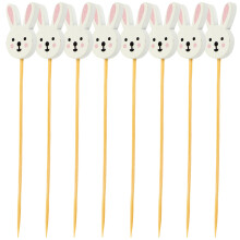100 Stuks Bamboe Bunny Cocktailprikkers Voor Drankfruit