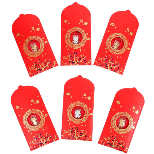 6 Pièces Rouges En Année Dragon Printemps