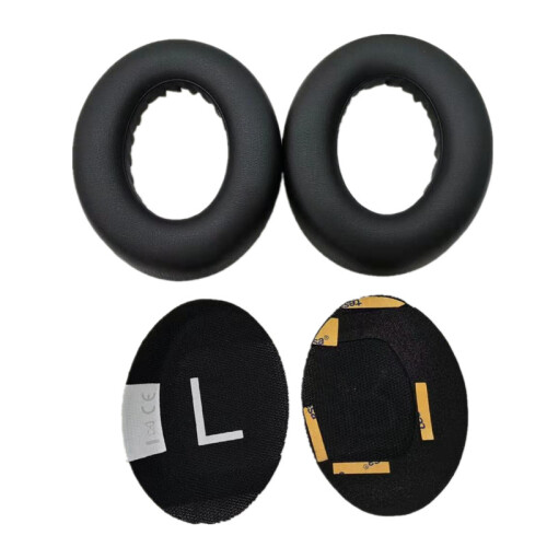 Ear pads sheepskin leather 1 pair Black 2