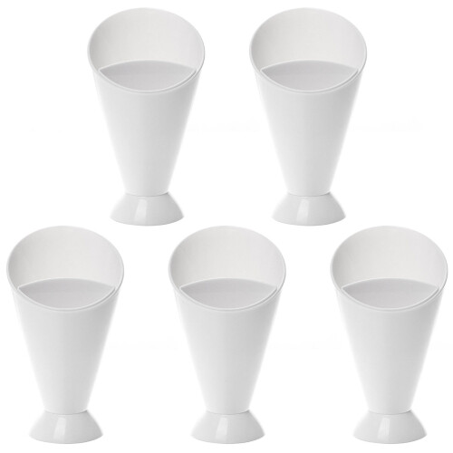 5 Pezzi Coppa Per , Cono Per , Ciotole Salsa, Bianco 1