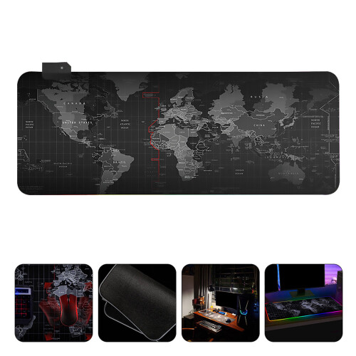 1Schwarzes LED Mousepad Mit Und Rutschfester Unterseite 1