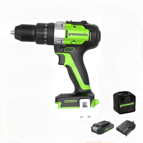 Greenworks 24V Drill 60Nm - 2Ah Battery & Bag 1