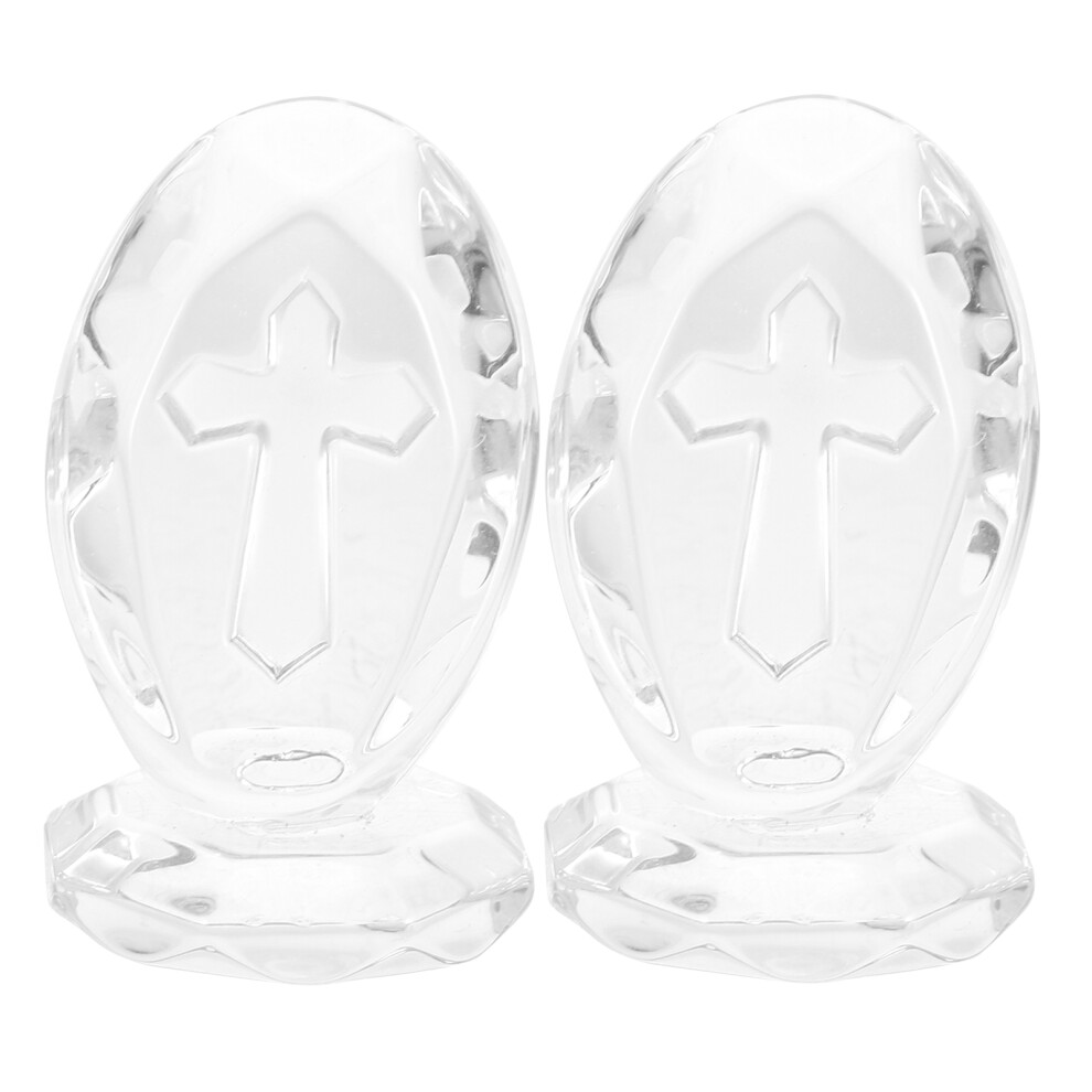 2 Sztuki Krzyż Z KryształU Symbol ChrześCijańSki Figurka-image