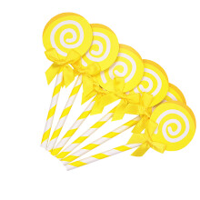 36 Stuks Gele Lolly Cupcake Prikkers Papieren