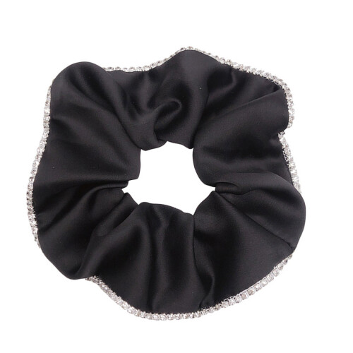 1Stk Schwarzer Haarring Elastisch Mit Stoff Für Damen Frisur
