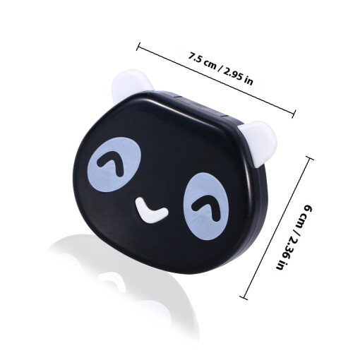 2 St Panda Lenscase Lenzenbox Reiskit Draagbaar Met Spiegel 2
