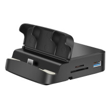 2Stk USB-C Hub 8-in-1 Aluminium Datenadapter Mit Telefonhalter Schwarz