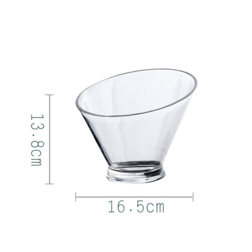 Schuin Slabla Salade Bowl Transparant Voor Dessert (16,5 Cm) 2