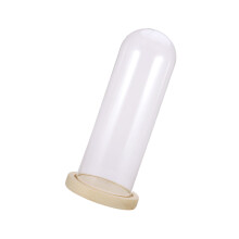 De Cristal Transparente Con Base De Madera Para Flores