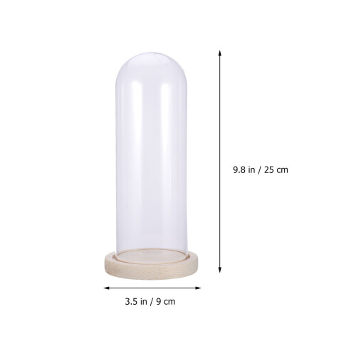 De Cristal Transparente Con Base De Madera Para Flores 1