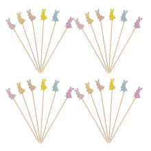 100 Pezzi Easter Bunny Cocktail In Bamboo Per Frutta