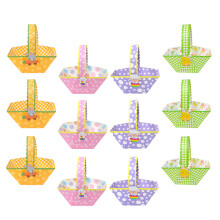 24 Pièces Panier Œuf De Pâques En Papier Pour Bonbons