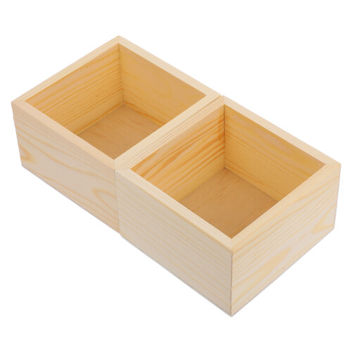 2 Stk Ohne Deckel Holzkiste Desktop Display Behälter